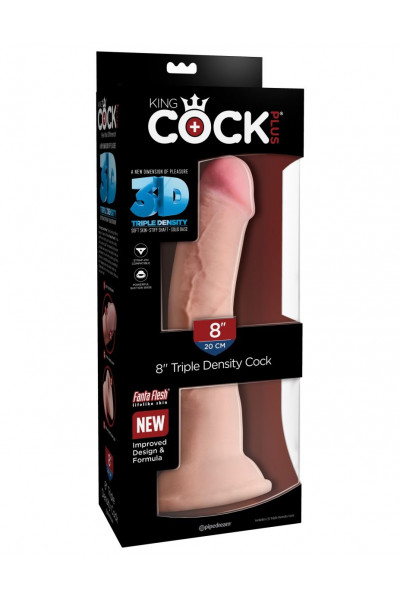 Телесный фаллоимитатор на присоске 8 Triple Density Cock - 24,1 см. Телесный фаллоимитатор на присоске 8 Triple Density Cock - 24,1 см.