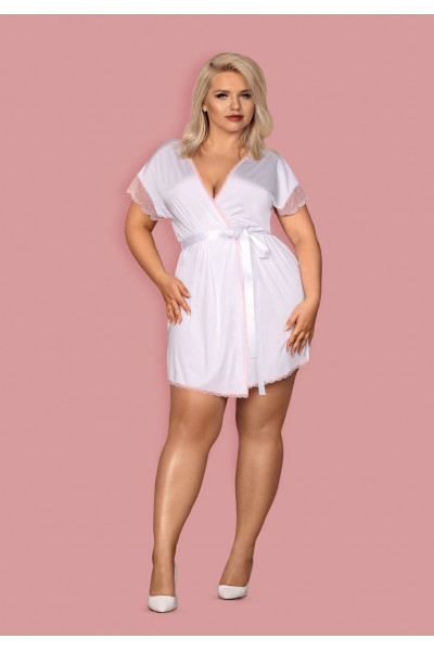 Изящный коротенький пеньюар Girlly с кружевом Изящный коротенький пеньюар Girlly с кружевом