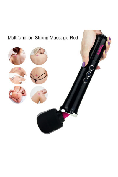 Черный вибростимулятор Training Master Ultra Powerful Rechargeable Body Wand - 30,5 см. Черный вибростимулятор Training Master Ultra Powerful Rechargeable Body Wand - 30,5 см.