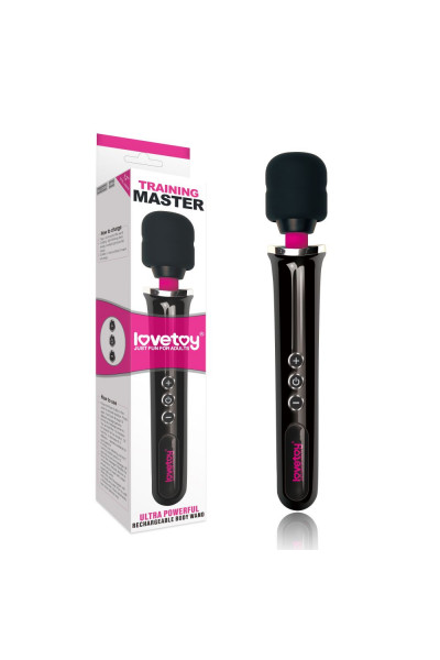 Черный вибростимулятор Training Master Ultra Powerful Rechargeable Body Wand - 30,5 см. Черный вибростимулятор Training Master Ultra Powerful Rechargeable Body Wand - 30,5 см.