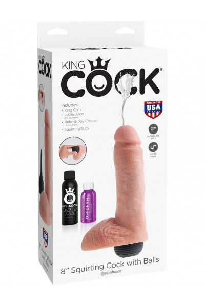 Реалистичный фаллоимитатор с эффектом семяизвержения Squirting Cock with Balls - 20,3 см. Реалистичный фаллоимитатор с эффектом семяизвержения Squirting Cock with Balls - 20,3 см.