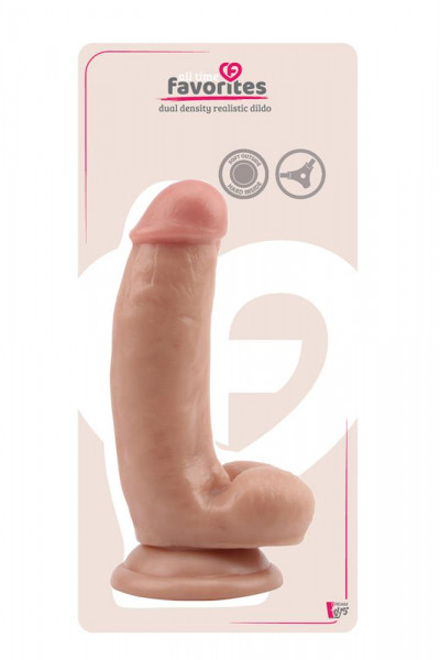 Телесный фаллоимитатор DUAL DENSITY DILDO на присоске - 17 см. Телесный фаллоимитатор DUAL DENSITY DILDO на присоске - 17 см.