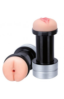 Мастурбатор 2-в-1 REALSTUFF 2 IN 1 HUMMER ANUS VAGINA: вагина и анус