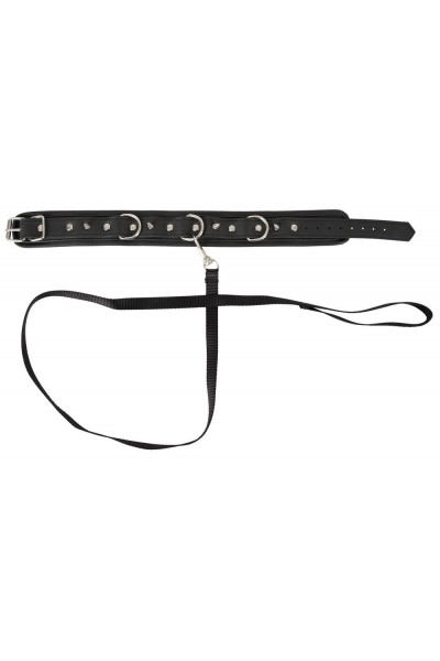 Черный ошейник Collar and Leash с поводком Черный ошейник Collar and Leash с поводком