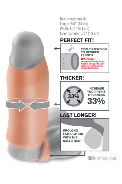 Насадка-расширитель с кольцом для подхвата мошонки Real Feel Enhancer - 14 см. Насадка-расширитель с кольцом для подхвата мошонки Real Feel Enhancer - 14 см.