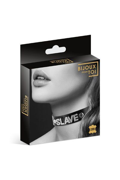 Чокер с надписью COLLIER STRASS SLAVE CUIR BOVIN Чокер с надписью COLLIER STRASS SLAVE CUIR BOVIN