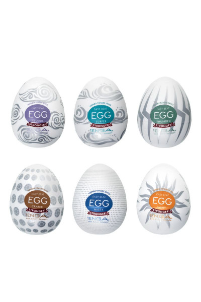 Набор из 6 мастурбаторов Tenga EGG II Hard Boiled с различным рельефом Набор из 6 мастурбаторов Tenga EGG II Hard Boiled с различным рельефом