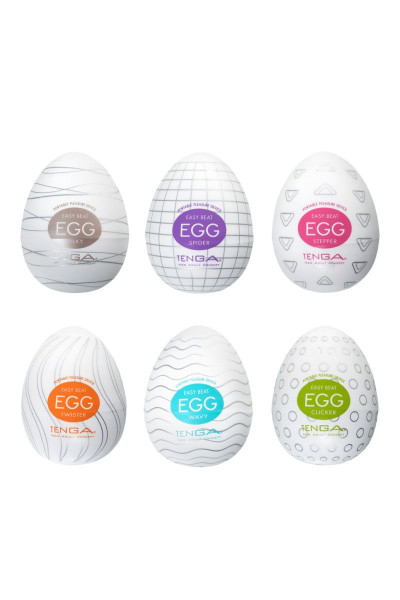 Набор из 6 мастурбаторов-яиц Tenga EGG I Strong Sensations с различными рельефом Набор из 6 мастурбаторов-яиц Tenga EGG I Strong Sensations с различными рельефом