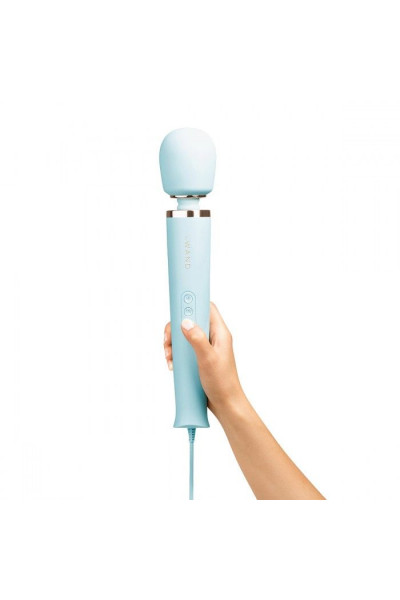 Голубой проводной вибромассажер Le Wand Sky Blue с 10 скоростями Голубой проводной вибромассажер Le Wand Sky Blue с 10 скоростями