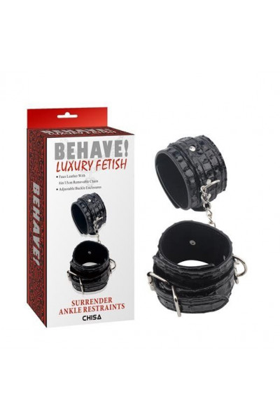 Черные оковы на карабине Surrender Ankle Restraints Черные оковы на карабине Surrender Ankle Restraints
