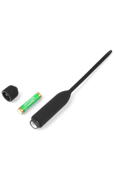 Черный уретральный виброплаг Silicone Vibrating Urethral Dilator - 21 см. Черный уретральный виброплаг Silicone Vibrating Urethral Dilator - 21 см.