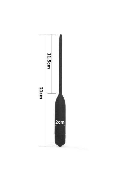 Черный уретральный виброплаг Silicone Vibrating Urethral Dilator - 21 см. Черный уретральный виброплаг Silicone Vibrating Urethral Dilator - 21 см.