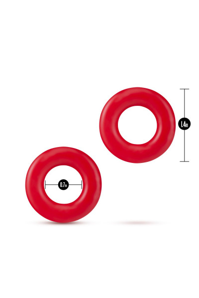 Набор из 2 красных эрекционных колец Stay Hard Donut Rings Набор из 2 красных эрекционных колец Stay Hard Donut Rings
