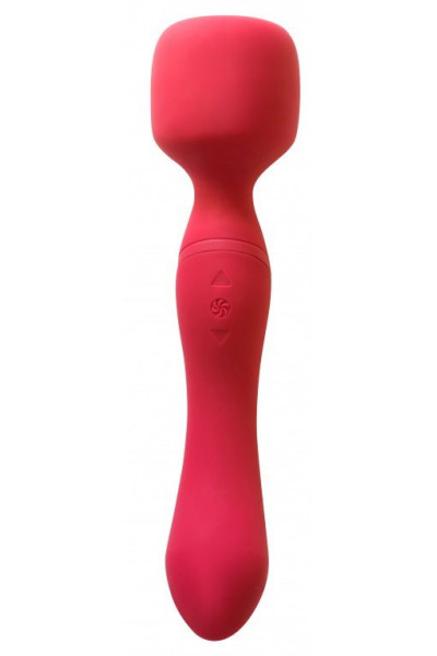 Красный двусторонний вибромассажер Heating Wand с нагревом - 22 см. Красный двусторонний вибромассажер Heating Wand с нагревом - 22 см.
