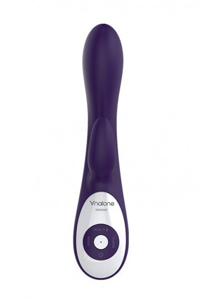 Фиолетовый вибратор Nalone Rhythm X2 с клиторальным стимулятором - 21,6 см. Фиолетовый вибратор Nalone Rhythm X2 с клиторальным стимулятором - 21,6 см.