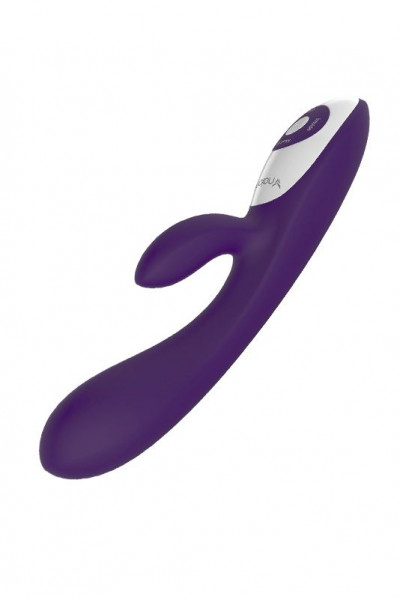 Фиолетовый вибратор Nalone Rhythm X2 с клиторальным стимулятором - 21,6 см. Фиолетовый вибратор Nalone Rhythm X2 с клиторальным стимулятором - 21,6 см.