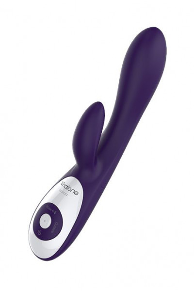 Фиолетовый вибратор Nalone Rhythm X2 с клиторальным стимулятором - 21,6 см. Фиолетовый вибратор Nalone Rhythm X2 с клиторальным стимулятором - 21,6 см.