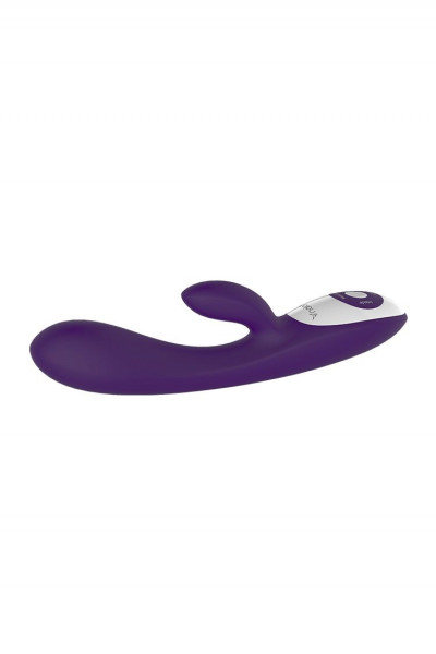Фиолетовый вибратор Nalone Rhythm X2 с клиторальным стимулятором - 21,6 см. Фиолетовый вибратор Nalone Rhythm X2 с клиторальным стимулятором - 21,6 см.