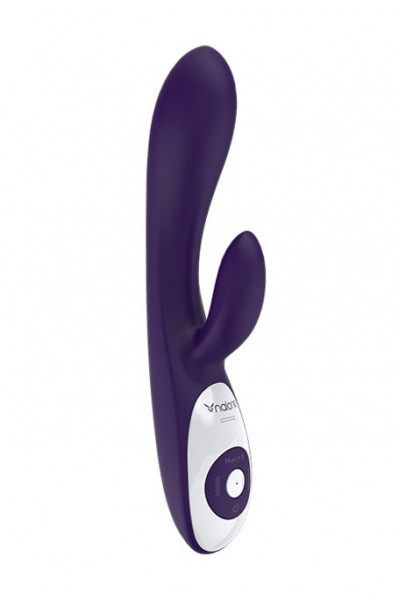 Фиолетовый вибратор Nalone Rhythm X2 с клиторальным стимулятором - 21,6 см. Фиолетовый вибратор Nalone Rhythm X2 с клиторальным стимулятором - 21,6 см.