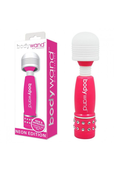 Розово-белый жезловый мини-вибратор с кристаллами Mini Massager Neon Edition Розово-белый жезловый мини-вибратор с кристаллами Mini Massager Neon Edition