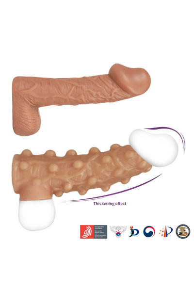 Телесная насадка с бугорками и открытой головкой Nude Sleeve M - 12 см. Телесная насадка с бугорками и открытой головкой Nude Sleeve M - 12 см.