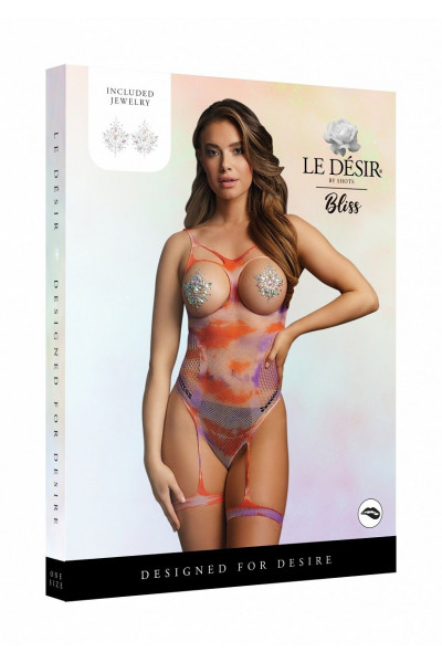 Боди с гартерами и наклейками на грудь Open-cup Strappy Teddy Dazzling Sticker Боди с гартерами и наклейками на грудь Open-cup Strappy Teddy Dazzling Sticker