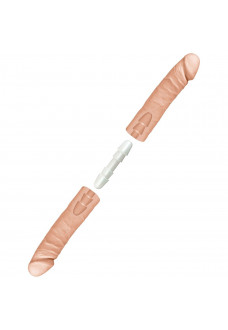 Телесный двусторонний фаллоимитатор из 2 частей The D Double D 16 - 40,6 см.