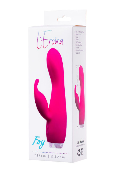 Розовый вибратор с клиторальным стимулятором L EROINA - 17 см. Розовый вибратор с клиторальным стимулятором L EROINA - 17 см.