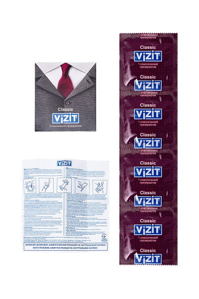 Классические презервативы VIZIT Classic - 3 шт. Классические презервативы VIZIT Classic - 3 шт.