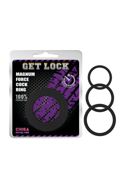 Набор из 3 черных эрекционных колец Magnum Force Cock Ring Набор из 3 черных эрекционных колец Magnum Force Cock Ring