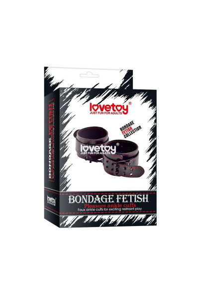 Черные поножи Bondage Fetish Pleasure Ankle cuffs с контрастной строчкой Черные поножи Bondage Fetish Pleasure Ankle cuffs с контрастной строчкой