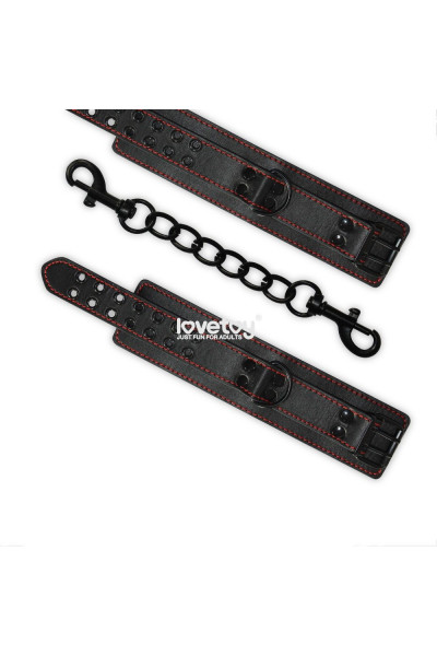 Черные поножи Bondage Fetish Pleasure Ankle cuffs с контрастной строчкой Черные поножи Bondage Fetish Pleasure Ankle cuffs с контрастной строчкой