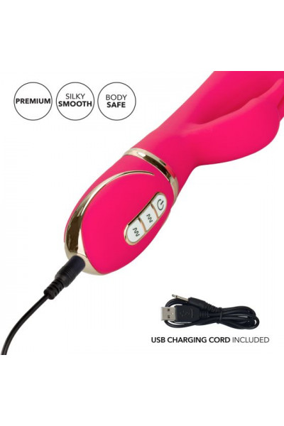 Розовый силиконовый вибратор с клиторальным отростком Signature Silicone Ultra-Soft Rabbit - 22,75 см. Розовый силиконовый вибратор с клиторальным отростком Signature Silicone Ultra-Soft Rabbit - 22,75 см.