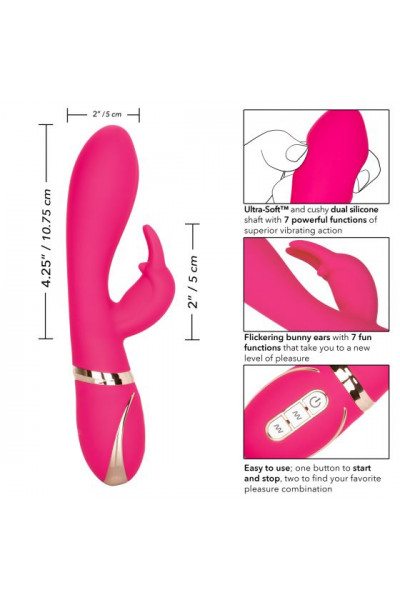Розовый силиконовый вибратор с клиторальным отростком Signature Silicone Ultra-Soft Rabbit - 22,75 см. Розовый силиконовый вибратор с клиторальным отростком Signature Silicone Ultra-Soft Rabbit - 22,75 см.