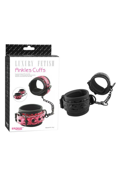 Чёрные кожаные оковы на ноги Ankles Cuffs Чёрные кожаные оковы на ноги Ankles Cuffs
