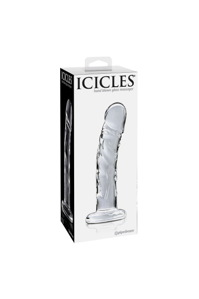 Прозрачный стеклянный фаллоимитатор Icicles №62 - 16,5 см. Прозрачный стеклянный фаллоимитатор Icicles №62 - 16,5 см.