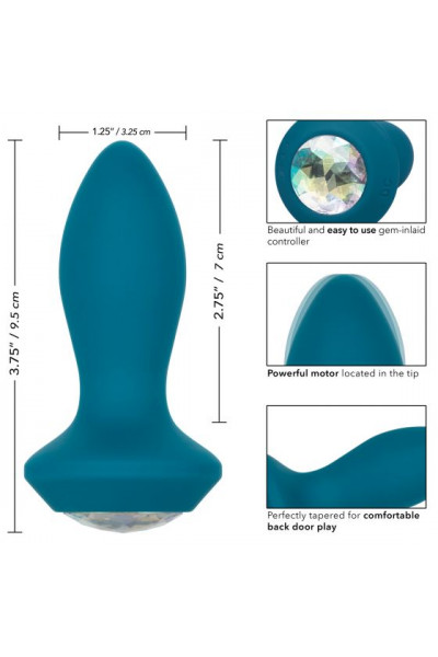 Бирюзовая анальная вибропробка с кристаллом Vibrating Petite Crystal Probe - 9,5 см. Бирюзовая анальная вибропробка с кристаллом Vibrating Petite Crystal Probe - 9,5 см.