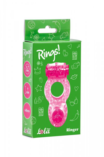 Розовое эрекционное кольцо с вибрацией Rings Ringer Розовое эрекционное кольцо с вибрацией Rings Ringer