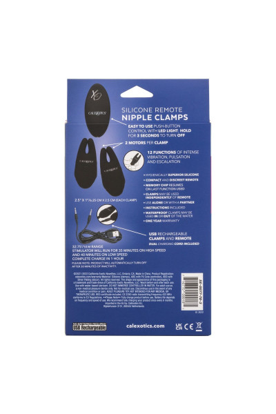 Черные зажимы для сосков с дистанционным управлением Silicone Remote Nipple Clamps Черные зажимы для сосков с дистанционным управлением Silicone Remote Nipple Clamps