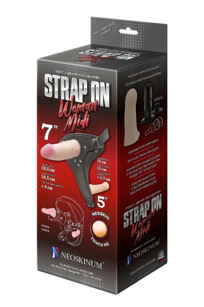 Реалистичный страпон Woman Midi с вагинальной пробкой - 19 см. Реалистичный страпон Woman Midi с вагинальной пробкой - 19 см.