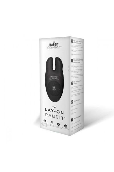 Черный вибростимулятор с ушками The Lay-on Rabbit Черный вибростимулятор с ушками The Lay-on Rabbit