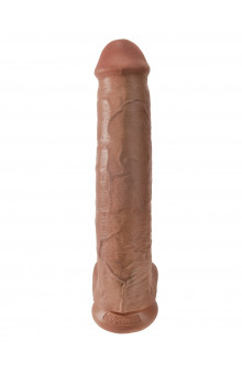 Кофейный фаллоимитатор-гигант 15 Cock with Balls - 40,6 см.
