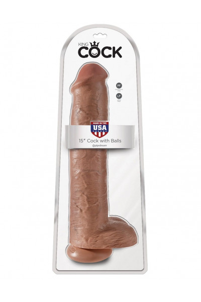 Кофейный фаллоимитатор-гигант 15 Cock with Balls - 40,6 см. Кофейный фаллоимитатор-гигант 15 Cock with Balls - 40,6 см.