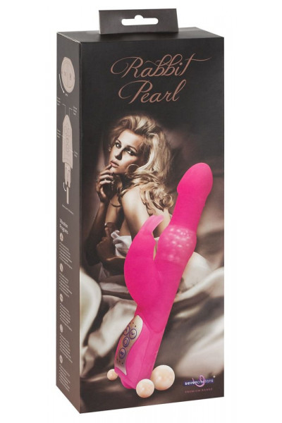 Розовый вибромассажёр с клиторальным отростком Rabbit Pearl - 26,5 см. Розовый вибромассажёр с клиторальным отростком Rabbit Pearl - 26,5 см.