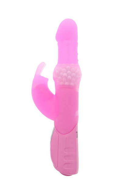 Розовый вибромассажёр с клиторальным отростком Rabbit Pearl - 26,5 см. Розовый вибромассажёр с клиторальным отростком Rabbit Pearl - 26,5 см.