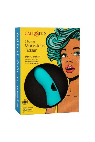 Бирюзовая вибронасадка на палец Marvelous Tickler - 10,25 см. Бирюзовая вибронасадка на палец Marvelous Tickler - 10,25 см.