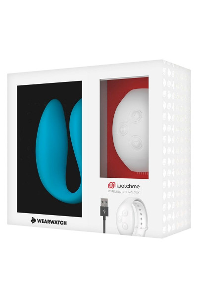 Голубой вибратор для пар с белым пультом-часами Weatwatch Dual Pleasure Vibe Голубой вибратор для пар с белым пультом-часами Weatwatch Dual Pleasure Vibe
