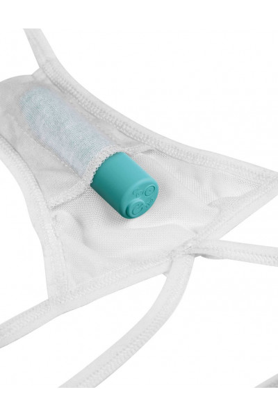 Белые трусики Remote Bow-Tie G-String XL-XXL с вибрацией и анальным стимулятором Белые трусики Remote Bow-Tie G-String XL-XXL с вибрацией и анальным стимулятором