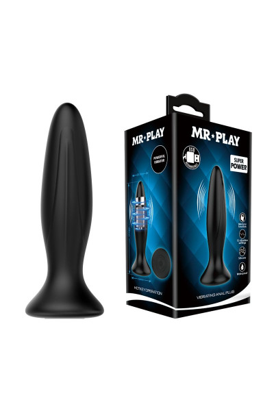 Черная анальная вибропробка Mr Play - 12,8 см. Черная анальная вибропробка Mr Play - 12,8 см.