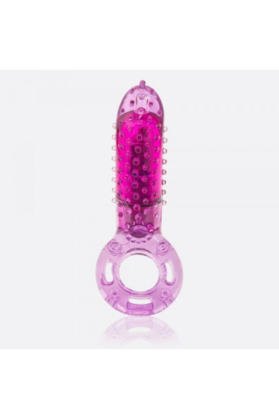 Фиолетовое эрекционное кольцо с вибрацией и пальчиком OYEAH PURPLE Фиолетовое эрекционное кольцо с вибрацией и пальчиком OYEAH PURPLE